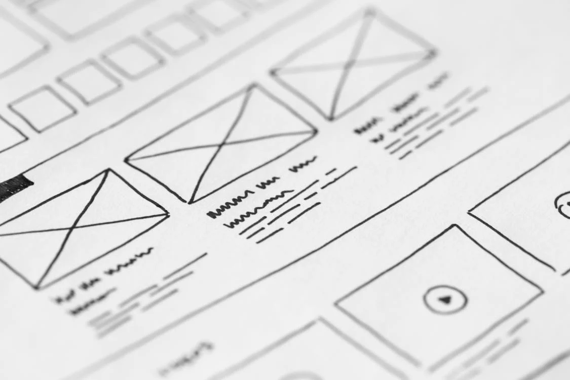 Wireframes on paper